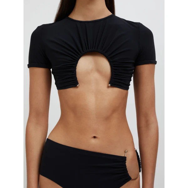 Christopher Esber U Prong Tee in Black | Bikini | Coveti