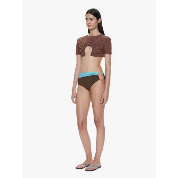Christopher Esber U Prong Tee in Husk Brown | Bikini | Coveti