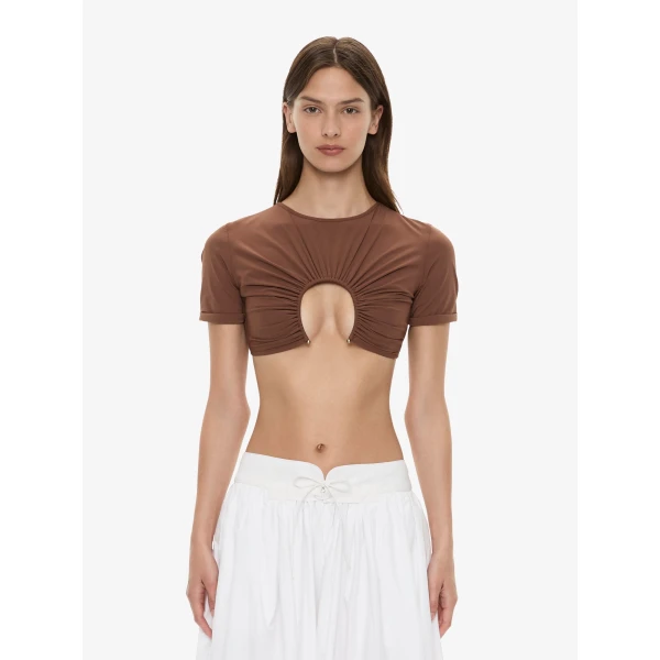 Christopher Esber U Prong Tee in Husk Brown | Bikini | Coveti
