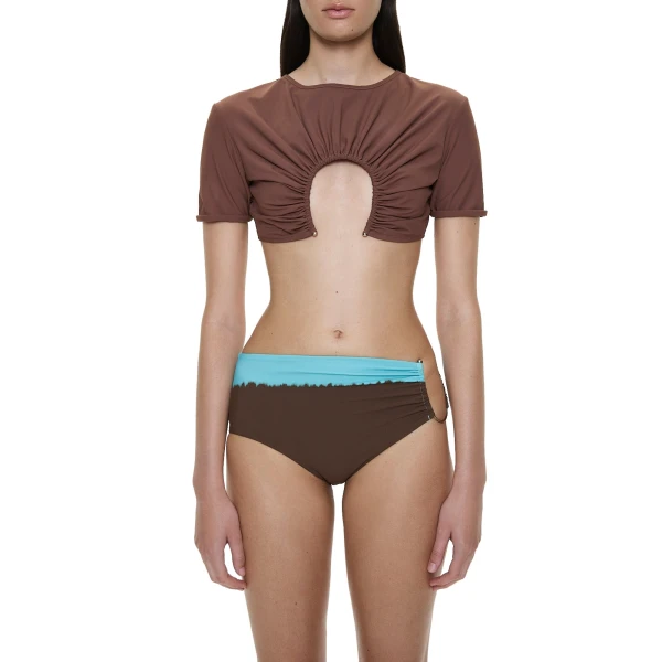 Christopher Esber U Prong Tee in Husk Brown | Bikini | Coveti