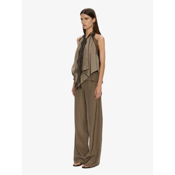 Christopher Esber Vera Split Lace Handkerchief Top in Light Umber | Tops | Coveti