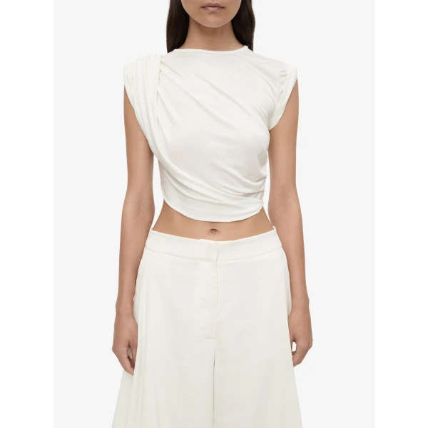 Christopher Esber Verve Twisted Tank in White | Sleeveless | Coveti