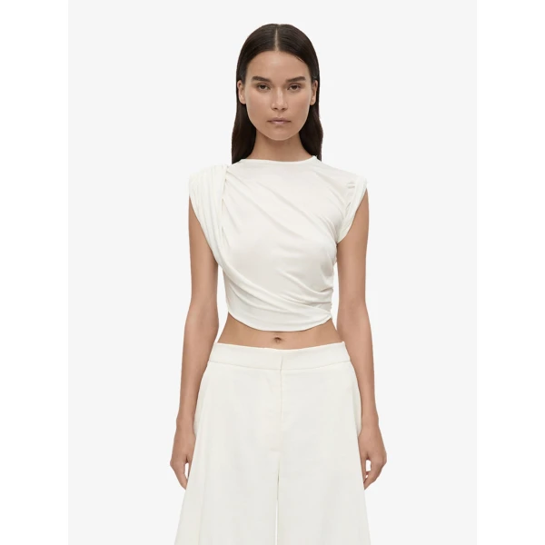 Christopher Esber Verve Twisted Tank in White | Sleeveless | Coveti
