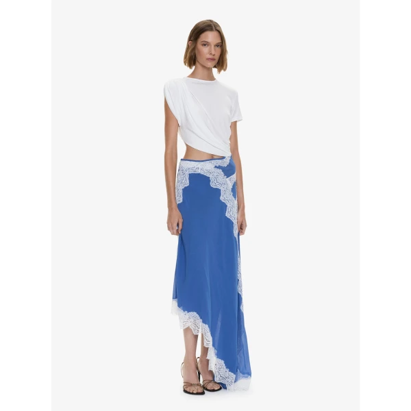 Christopher Esber Verve Twisted Tee Dress in Azurite White | Midi Dresses | Coveti