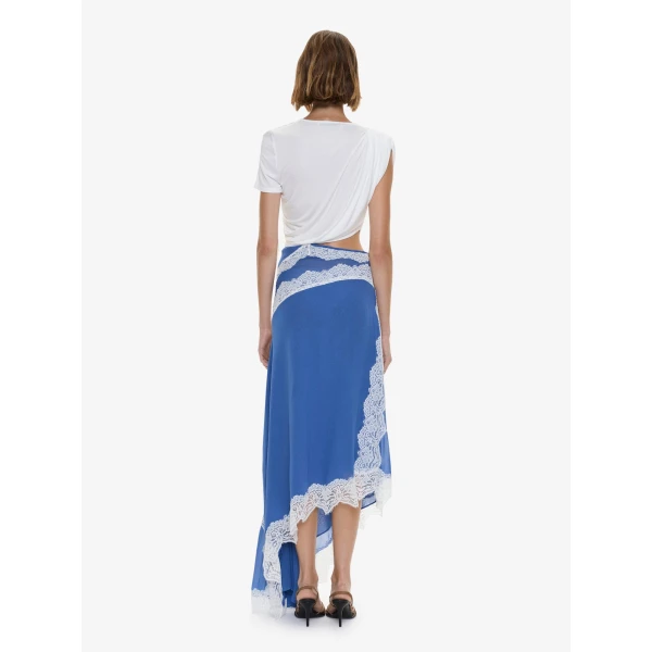 Christopher Esber Verve Twisted Tee Dress in Azurite White | Midi Dresses | Coveti