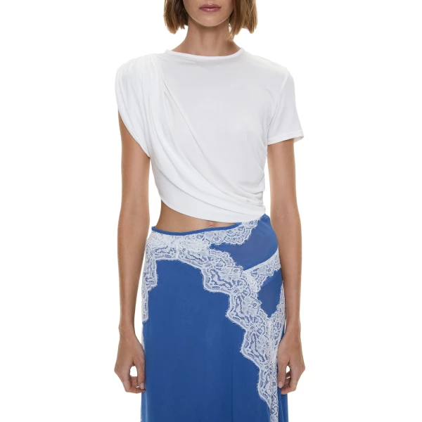 Verve Twisted Tee Dress in Azurite White