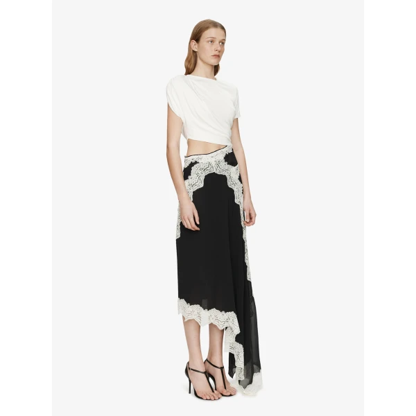 Christopher Esber Verve Twisted Tee Dress in Black White | Midi Dresses | Coveti