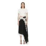 Christopher Esber Verve Twisted Tee Dress in Black White | Midi Dresses | Coveti