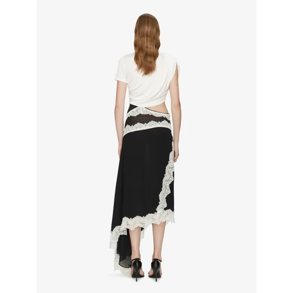 Christopher Esber Verve Twisted Tee Dress in Black White | Midi Dresses | Coveti