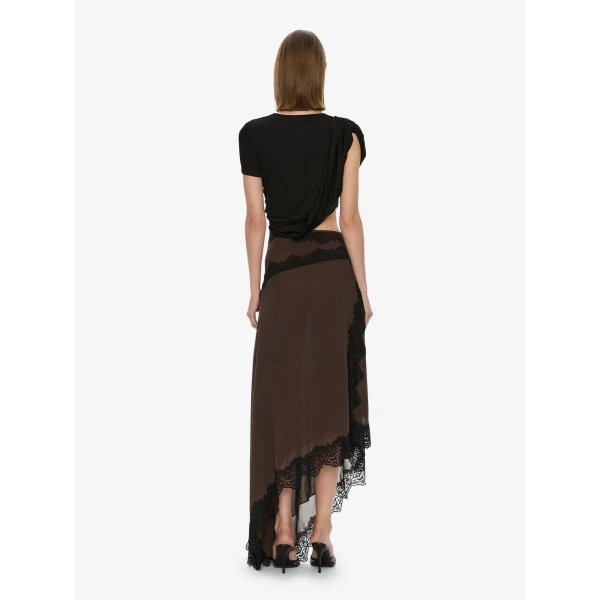 Christopher Esber Verve Twisted Tee Dress in Husk Black | Midi Dresses | Coveti
