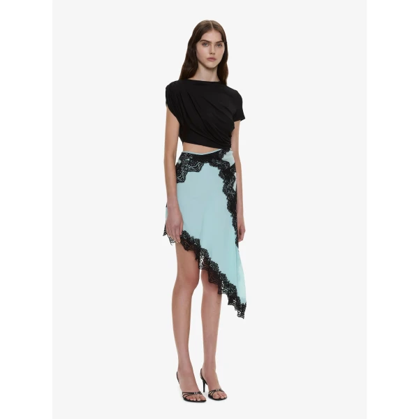 Christopher Esber Verve Twisted Tee Mini Dress in Mystic Mint Multi | Mini Dresses | Coveti