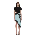Christopher Esber Verve Twisted Tee Mini Dress in Mystic Mint Multi | Mini Dresses | Coveti