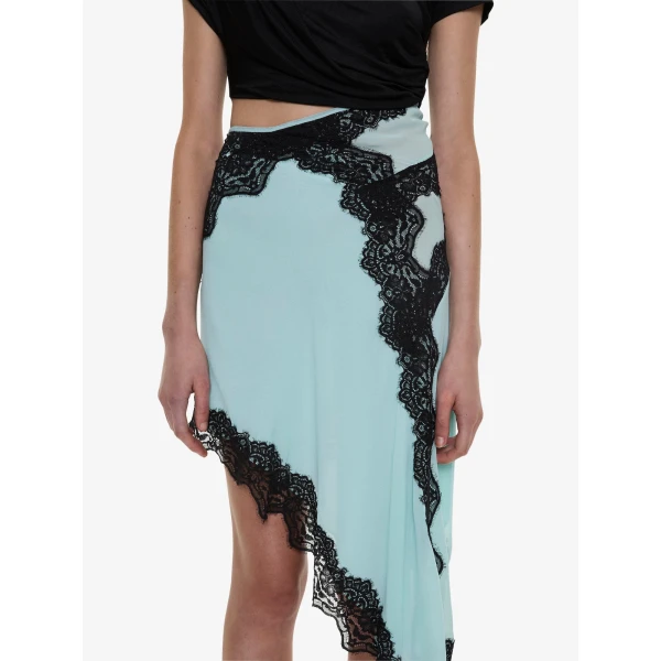 Christopher Esber Verve Twisted Tee Mini Dress in Mystic Mint Multi | Mini Dresses | Coveti