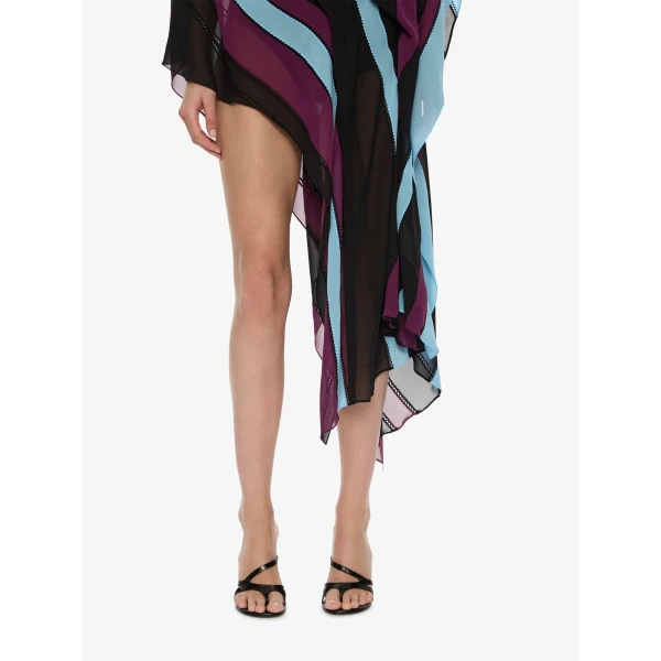 Christopher Esber Vin Panelled Picot Silk Drape Dress in Powder Blue Plum | Dresses | Coveti