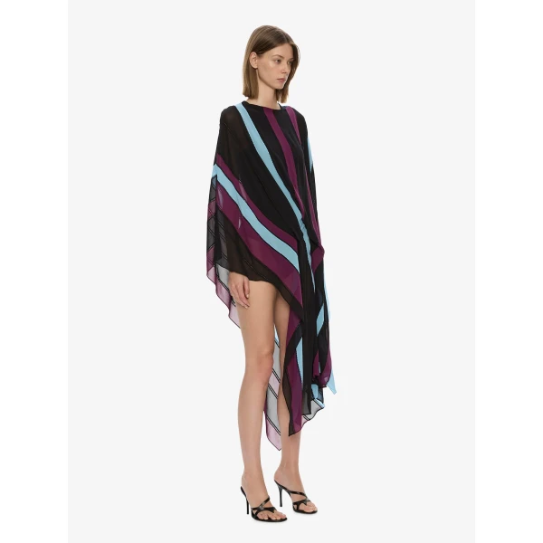 Christopher Esber Vin Panelled Picot Silk Drape Dress in Powder Blue Plum | Dresses | Coveti