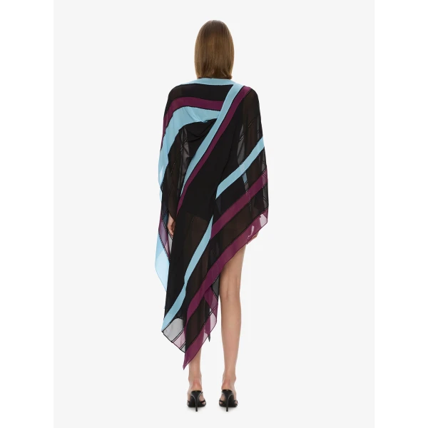 Christopher Esber Vin Panelled Picot Silk Drape Dress in Powder Blue Plum | Dresses | Coveti