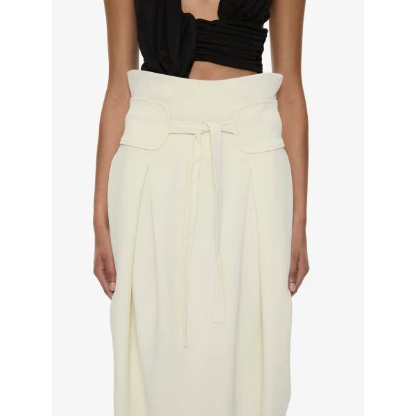 Christopher Esber Virelle Cocoon Skirt in Cream | Skirts | Coveti