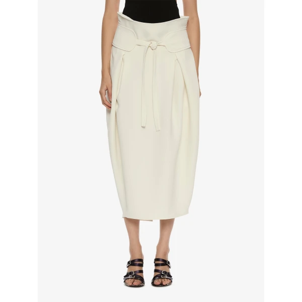 Christopher Esber Virelle Cocoon Skirt in Cream | Skirts | Coveti