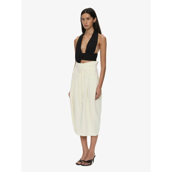 Christopher Esber Virelle Cocoon Skirt in Cream | Skirts | Coveti