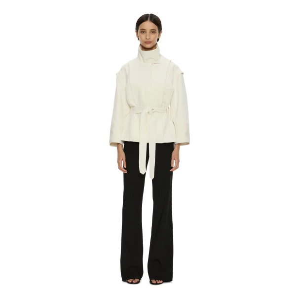 Christopher Esber Virelle Parapet Drift Jacket in Cream | Jackets | Coveti