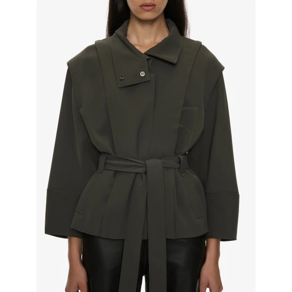 Christopher Esber Virelle Parapet Drift Jacket in Kombu Green | Jackets | Coveti