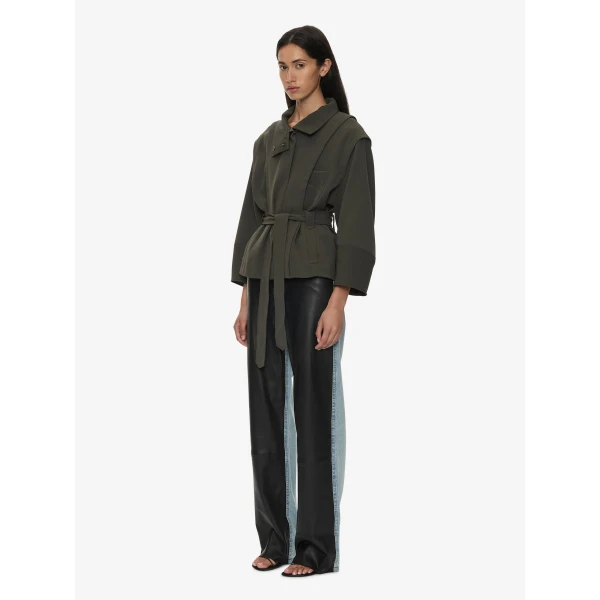 Christopher Esber Virelle Parapet Drift Jacket in Kombu Green | Jackets | Coveti