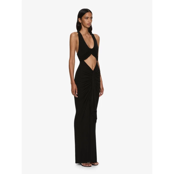 Christopher Esber Vivenda Drape Front Dress in Black | Dresses | Coveti
