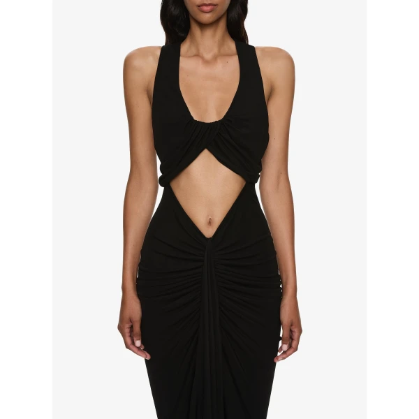 Christopher Esber Vivenda Drape Front Dress in Black | Dresses | Coveti