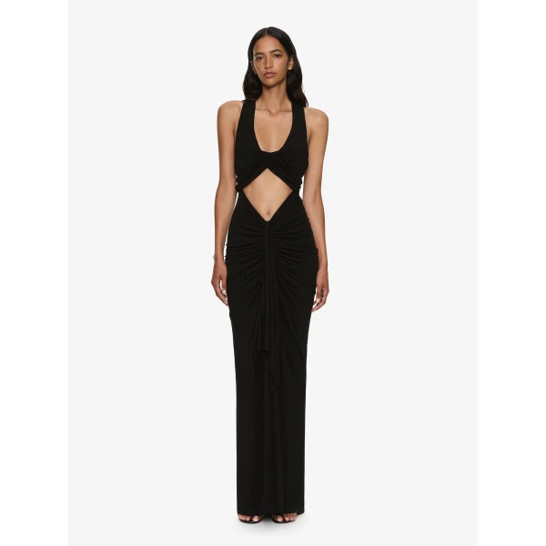 Christopher Esber Vivenda Drape Front Dress in Black | Dresses | Coveti
