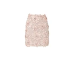 Costarellos Adana Petal Lurex Satin Mini Skirt in Dusty Pink | Coveti