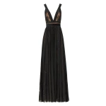 Costarellos Andrie French Lace Gown in Black | Coveti
