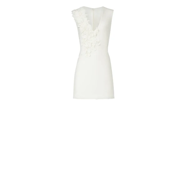 Anora Crepe Mini Dress in Off White