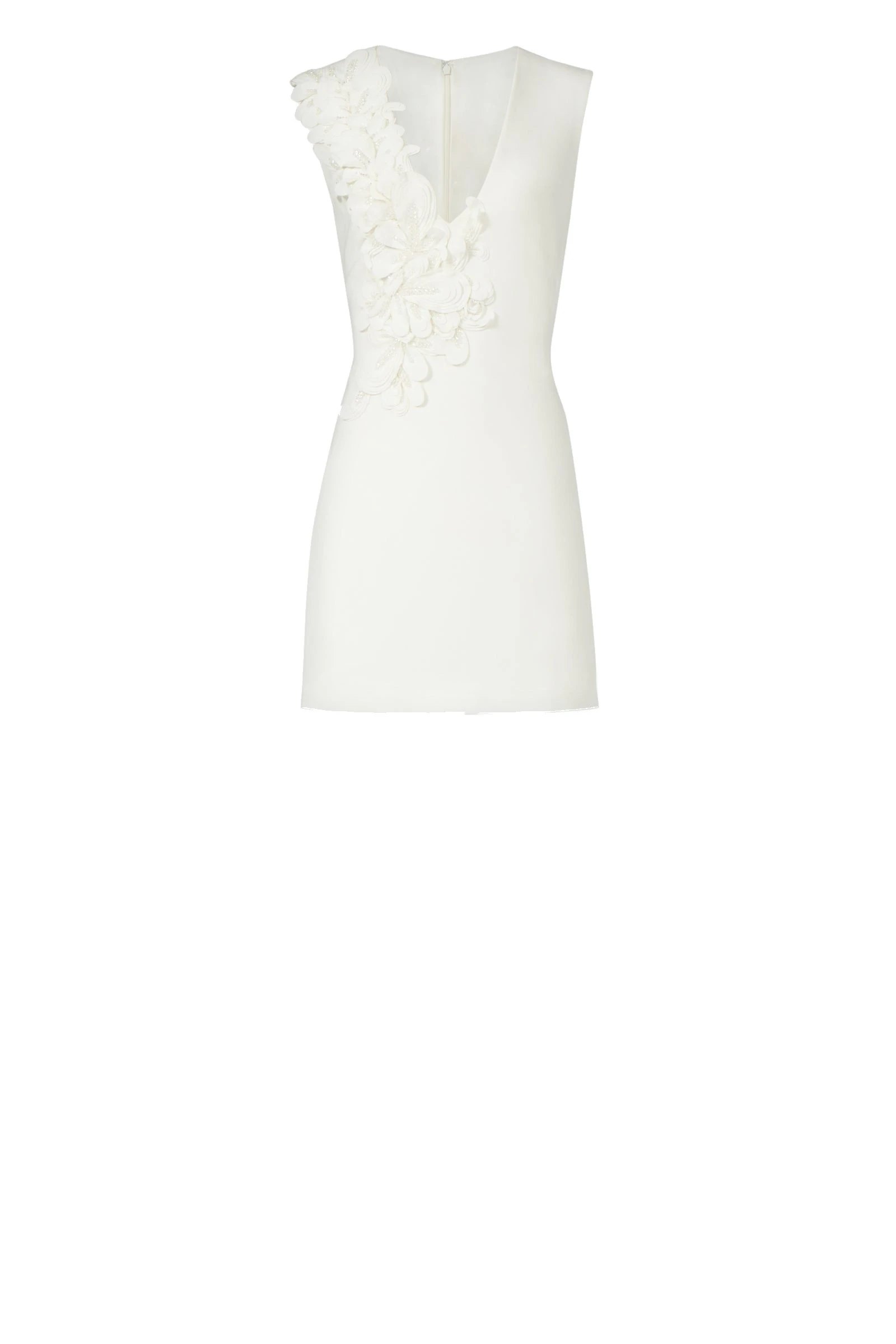 Costarellos Anora Crepe Mini Dress in Off White Costarellos Anora Crepe Mini Dress in Off White | Coveti