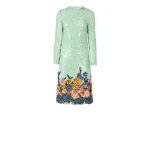 Costarellos Arla Sequin Floral Midi Dress in Green | Coveti