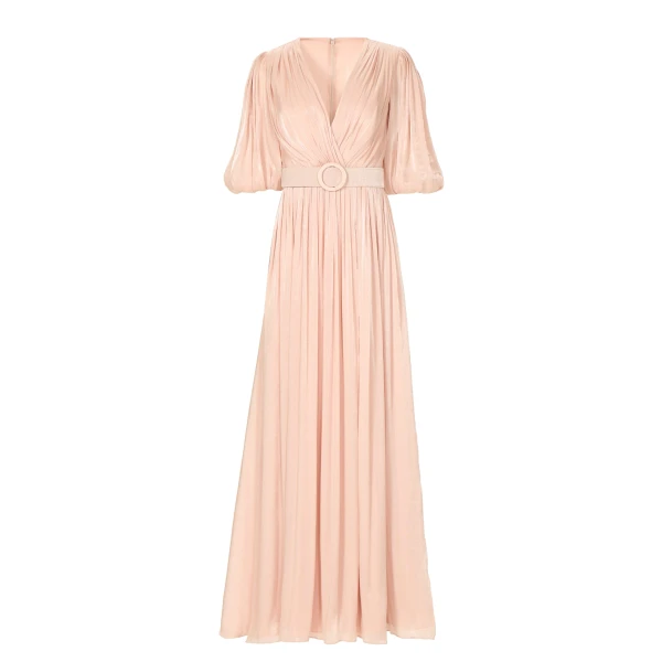 Brennie Lurex Georgette Dress in Pink