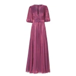 Costarellos Brennie Lurex Georgette Dress in Purple | Coveti