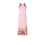 Costarellos Capria Sequin Midi Dress in Pink | Coveti