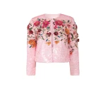 Costarellos Crissy Sequin Floral Jacket in Dusty Pink | Coveti