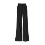 Costarellos Daline Wool Tailored Wide-Leg Trousers in Black | Coveti