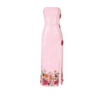 Costarellos Harlee Sequined Strapless Dress in Pink | Coveti