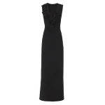 Costarellos Jevi Crepe Sleeveless Gown in Black | Coveti