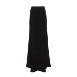 Costarellos Laudrie Velvet Maxi Skirt in Black | Coveti