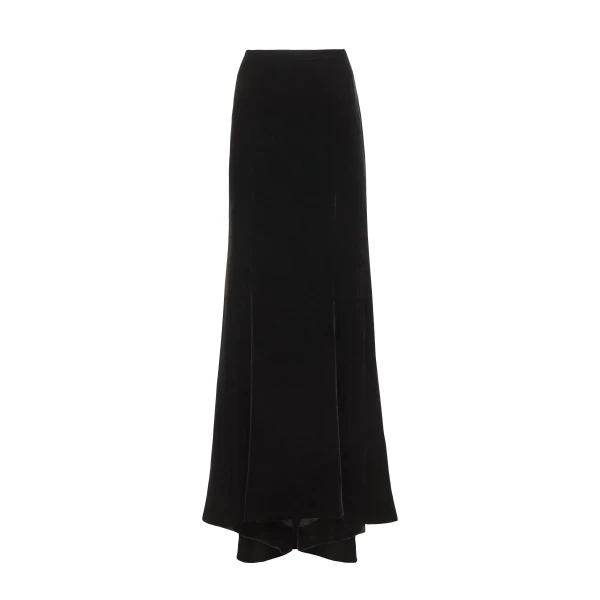 Laudrie Velvet Maxi Skirt in Black