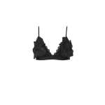 Costarellos Lex Floral-Cut Satin Bralette in Black | Coveti