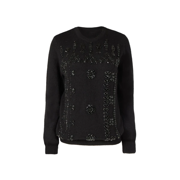Madley Mohair Wool Sweater in Black