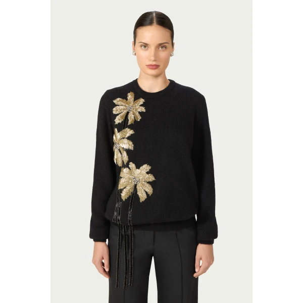 Costarellos Nemie Mohair Wool Sweater in Black | Sweaters | Coveti