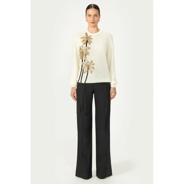 Costarellos Nemie Mohair Wool Sweater in Ecru | Sweaters | Coveti