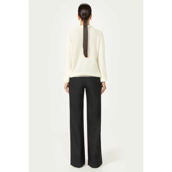 Costarellos Nemie Mohair Wool Sweater in Ecru | Sweaters | Coveti