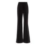Costarellos Padra Cotton Velvet Flared Trousers in Black | Coveti