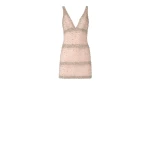 Costarellos Palla French Tulle Crystal Mini Dress in Light Rose | Coveti